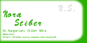 nora stiber business card